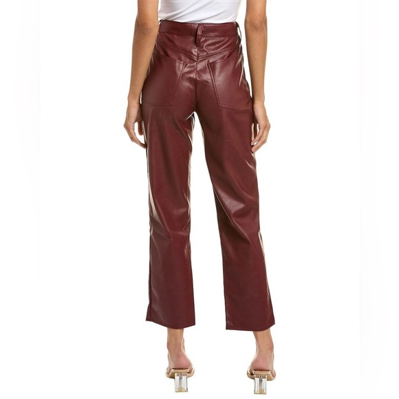 New Madewell The Plus Perfect Vintage Straight Jean Faux Leather in Cabernet 27 - Picture 5 of 14